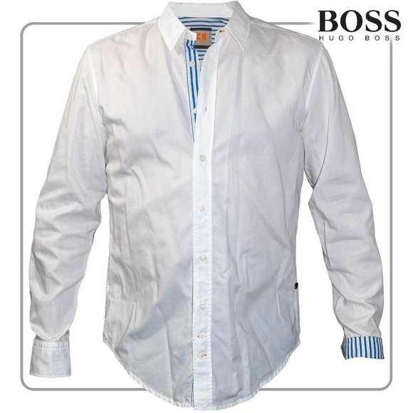 Hugo Boss Orange Label Men's White  Button Down (size Large) - Picture 1 of 5